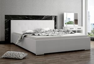 Čalouněná postel MILA slim, 160x200, bílá ekokůže