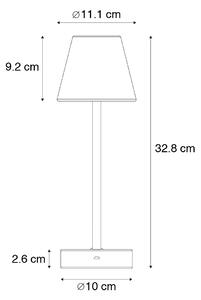 Stolná lampa sivá vrátane LED nabíjateľná s dotykovým stmievačom - Renata