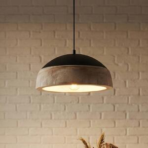 Lucande závesné svietidlo Leivar, Ø 35 cm, drevo/čierna, E27, Svetlé drevo, Obývacia izba / jedáleň, Drevo, Moderný, Závesné svietidlo