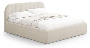 Krémovobiela čalúnená dvojlôžková posteľ s úložným priestorom s roštom 160x200 cm Juno – Windsor & Co Sofas