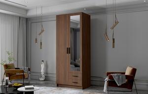 Šatníková skriňa ADA II 80 cm - orech / čierne úchytky