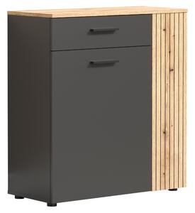 Dvojdverová komoda so zásuvkou Esena 2D1S - grafit / dub evoke