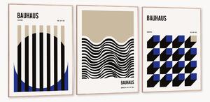 Nástenné dekorácie v rámoch Bauhaus, 3 ks