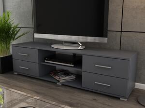 Široký TV stolík Oskar TV, grafitový, šírka 180 cm