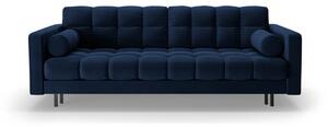 Tmavomodrá zamatová rozkladacia/s úložným priestorom pohovka 222 cm Bali – Cosmopolitan Design