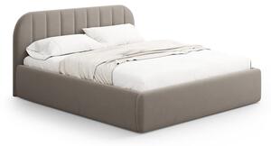 Svetlohnedá čalúnená dvojlôžková posteľ s úložným priestorom s roštom 160x200 cm Juno – Windsor & Co Sofas