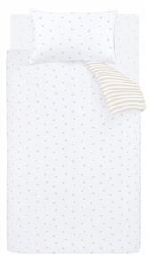 Biele/béžové bavlnené detské obliečky na jednolôžko 135x200 cm Mini Star & Stripes – Bianca