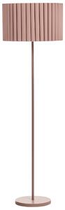 Stojaca lampa hnedá polyesterové ľanové tienidlo hnedý kovový podstavec 155 cm spálňa obývacia izba retro klasický štýl