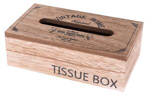 Drevený box na vreckovky TISSUE, 25 x 14 x 8 cm