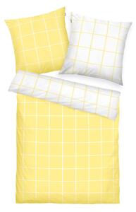 Tom Tailor Bavlnené obliečky Light Lemon & Crisp White, 200 x 220 cm, 2 ks 80 x 80 cm