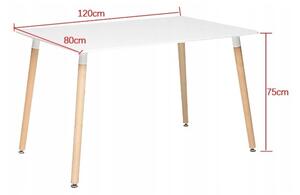 Jedálenský stôl SCANDI 120x80 biely