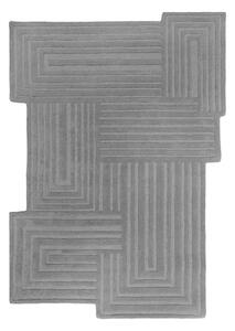Sivý ručne tkaný vlnený koberec 160x230 cm Zen Rectangles – Flair Rugs