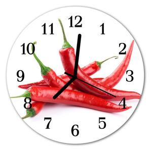 Sklenené hodiny okrúhle Chilli fi 30 cm