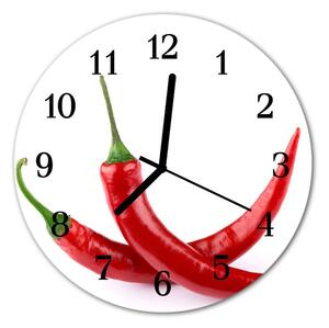 Sklenené hodiny okrúhle Chilli fi 30 cm