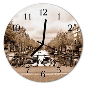 Sklenené hodiny okrúhle Amsterdam fi 30 cm