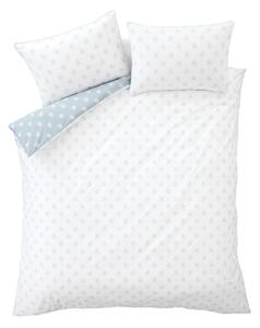 Biele/modré bavlnené obliečky na dvojlôžko 200x200 cm Esme Floral – Bianca