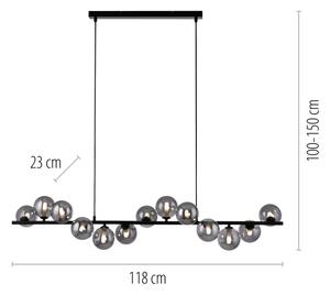 Schöner Wohnen 14504-18 - LED závesný luster DUBAI 13xG9/3W/230V čierna/dymová