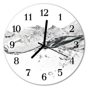 Sklenené hodiny okrúhle Voda fi 30 cm