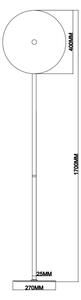 Ondaluce - LED stmievateľná stojacia lampa JOKEY LED/15W/230V 170 cm zlatá/dymová