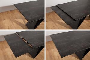 Jedálenský stôl ZEUS 180-260 cm - tmavošedá