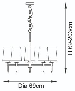 Endon 99458 - Závesný luster na reťazi 5xE14/6W/230V zlatá/biela