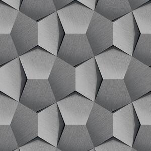 Sivá vliesová 3D tapeta geometrický vzor A54601, Vavex 2024