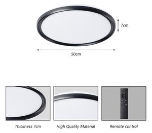 Brilagi - RIVO LED stmievateľné stropné svietidlo LED/72W/230V 3000-6000K, čierne, priemer 50 cm, s diaľkovým ovládaním