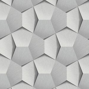 Sivá vliesová 3D tapeta geometrický vzor A54604, Vavex 2024