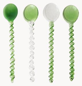 Malé sklenené lyžičky Emeralds, 4 ks