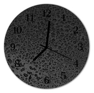 Sklenené hodiny okrúhle Kvapky vody fi 30 cm