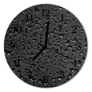 Sklenené hodiny okrúhle Kvapky vody fi 30 cm