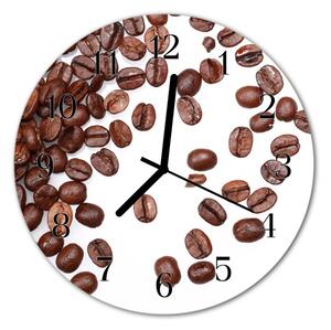 Sklenené hodiny okrúhle Zrnková káva fi 30 cm