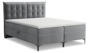 Sivá boxspring posteľ s úložným priestorom 180x200 cm Mikana – Makamii