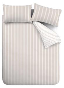 Béžové bavlnené predĺžené obliečky na dvojlôžko 230x220 cm Ashford Stripe – Bianca