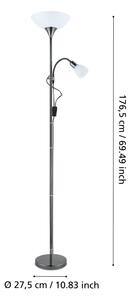 Eglo 93917 - Stojacia lampa UP 2 1xE27/60W/230V + 1xE14/25W/230V čierny chróm
