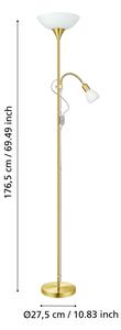 EGLO 82843 - Stojacia lampa UP 2 1xE27/60W + 1xE14/25W zlatá