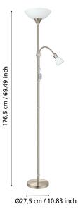 EGLO 82842 - Stojacia lampa UP 2 1xE27/60W + 1xE14/25W chróm