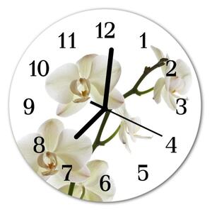 Nástenné sklenené hodiny Orchidea fi 30 cm