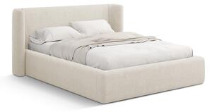 Krémovobiela čalúnená dvojlôžková posteľ s úložným priestorom s roštom 200x200 cm Jason – Windsor & Co Sofas