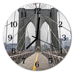 Nástenné sklenené hodiny Brooklynský most fi 30 cm