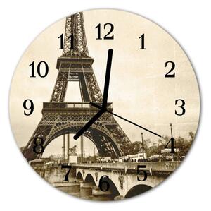 Nástenné sklenené hodiny Paríž fi 30 cm