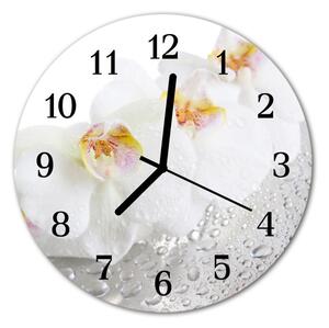 Nástenné sklenené hodiny Orchidea fi 30 cm