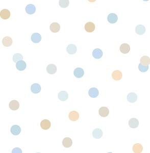 Vliesová biela tapeta s farebnými bodkami M51901, My Kingdom, Ugépa
