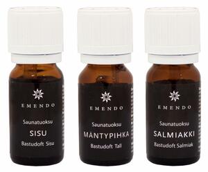 Set vôní do sauny Emendo 3x10ml / Salmiak, Borovica, Sisu