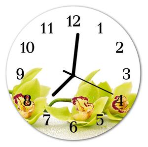 Nástenné sklenené hodiny Orchidea fi 30 cm