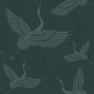 Vliesová tapeta - letiace vtáky, žeriavy - látková textúra 347759, Natural Fabrics, Origin