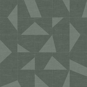 Vliesová zelená tapeta geometrický vzor s látkovou textúrou 347755, Natural Fabrics, Origin