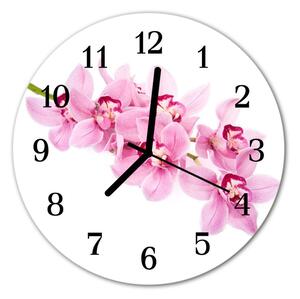 Nástenné sklenené hodiny Orchidea fi 30 cm