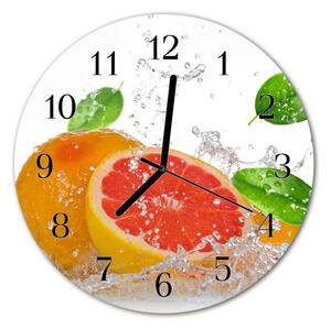 Nástenné sklenené hodiny Grapefruit fi 30 cm