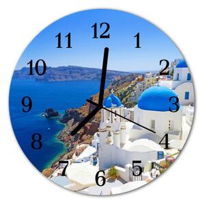 Nástenné sklenené hodiny Santorini fi 30 cm